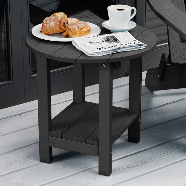 HERACLES Patio Outdoor Round Adirondack Plastic/Resin Side Table